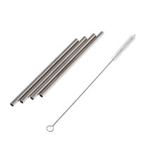 ADFF0514 S/S Cocktail Straws w/cleaning brush