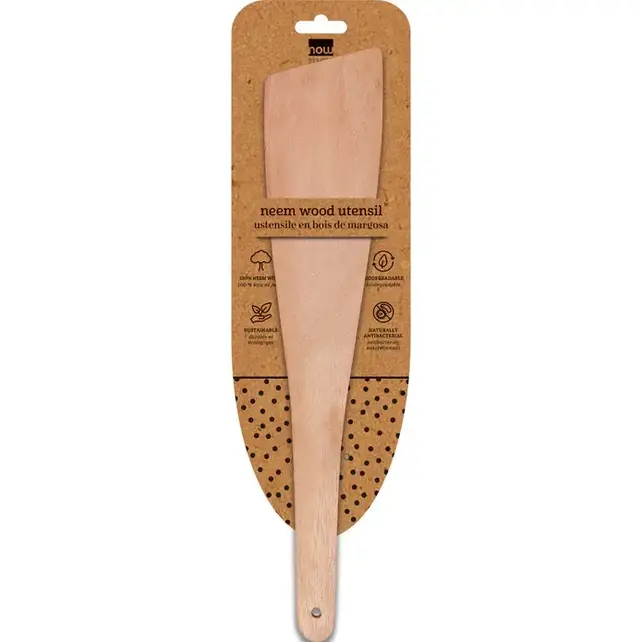 NKU1735D Neem Angled Wood Spatula NKU1735D Neem Angled Wood Spatula