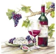 L1027600 Luncheon Napkin-red Wine Tasting