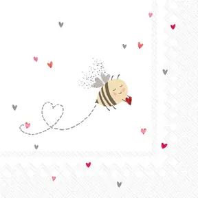 L988214 Luncheon Napkin-Bee My Valentine
