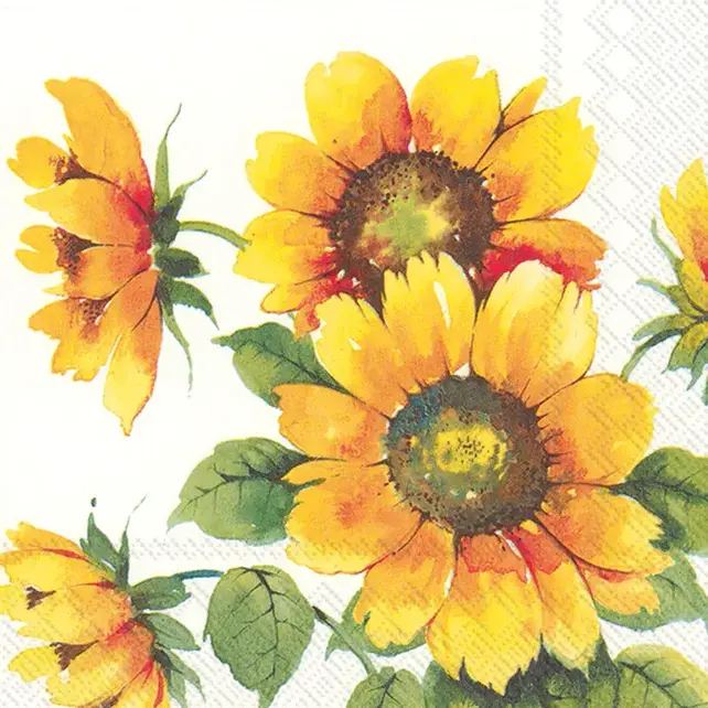 L863100 Luncheon Napkin- Colourful Sunflowers