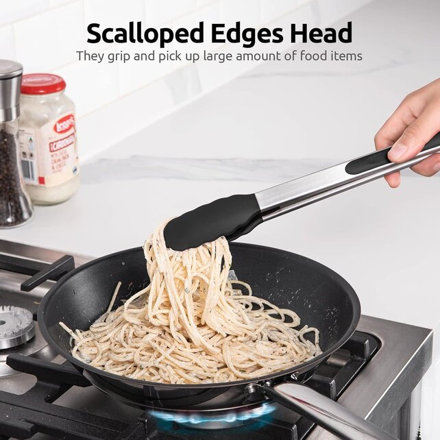 1366591  Silicone Tongs 10.5"-Black