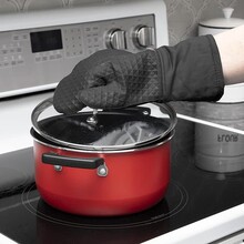 MTM-BK Long Oven Mitt Pair-Black