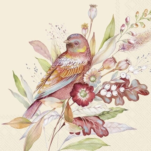 L1049960 Luncheon Napkin-Autumn Meadow Bird L1049960 Luncheon Napkin-Autumn Meadow Bird