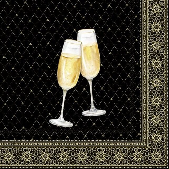 L1062679 Luncheon Napkin-Golden Drinks L1062679 Luncheon Napkin-Golden Drinks