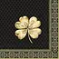 IHR L1062779 Luncheon Napkin-Golden Cloverleaf (black/gold)