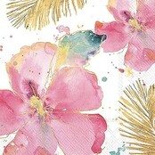 L1073460 Luncheon Napkin-Flamingo Fever Flower (cream) L1073460 Luncheon Napkin-Flamingo Fever Flower (cream)