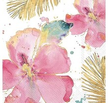 L1073460 Luncheon Napkin-Flamingo Fever Flower (cream)