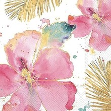 L1073460 Luncheon Napkin-Flamingo Fever Flower (cream)