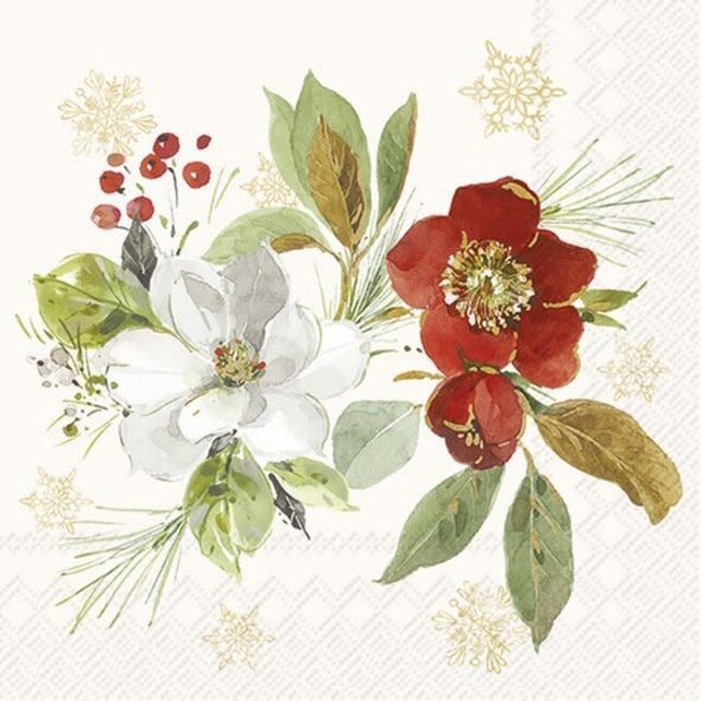 L1087360 Luncheon Napkin-Poinsettia Bouquet L1087360 Luncheon Napkin-Poinsettia Bouquet