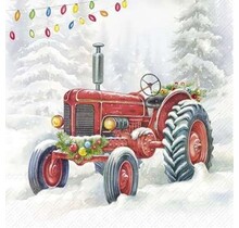 L1092700 Luncheon Napkin-Festive Tractor