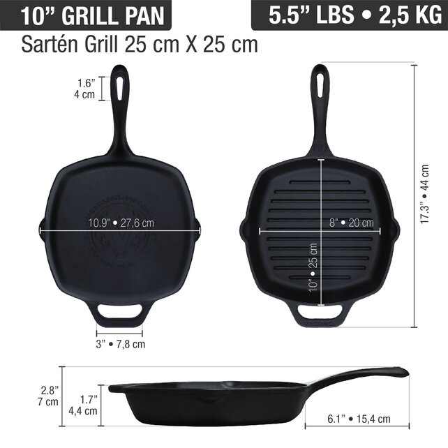 6234436 Victoria Grill Pan 10"