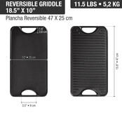 6234160 Victoria Cast Iron Reversible Griddle 18.5" x 10"