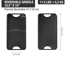 6234160 Victoria Cast Iron Reversible Griddle 18.5" x 10"