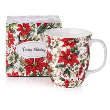MC0302 Pretty Chintzy Poinsettia Java Mug