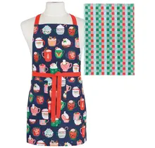 JAP2619D Apron & Tea Towel-Cozy Cups