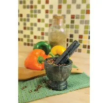 3822 GreenMarble Mortar & Pestle