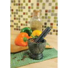 3822 GreenMarble Mortar & Pestle