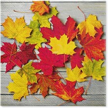 88-LL Luncheon Napkins-Fall Leaves on Wood