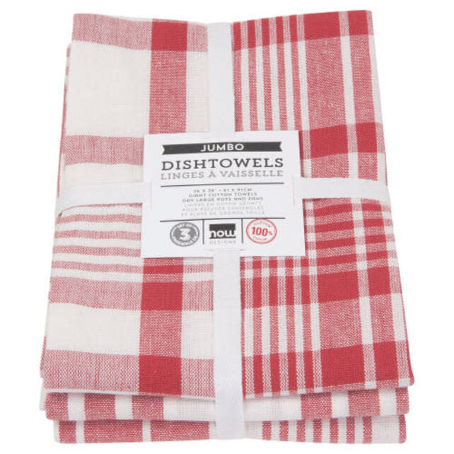2016212 Jumbo Teatowel Set/3 Red