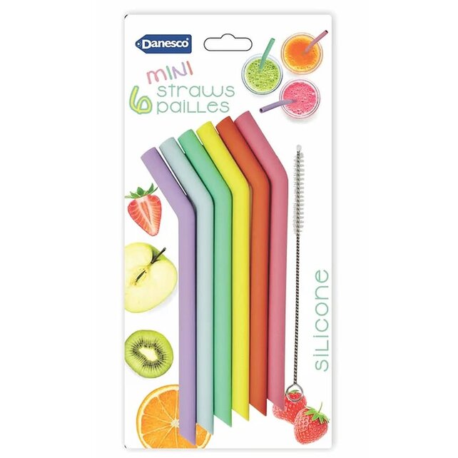 134277 Mini Silicone Straws Set/6