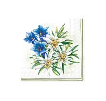 L1064729 Luncheon Napkin-Gentian and Edelweiss