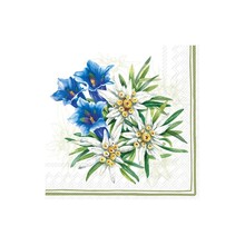 L1064729 Luncheon Napkin-Gentian and Edelweiss