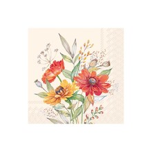 L1099760 Luncheon Napkin-Soft Sunset Bouquet Cream