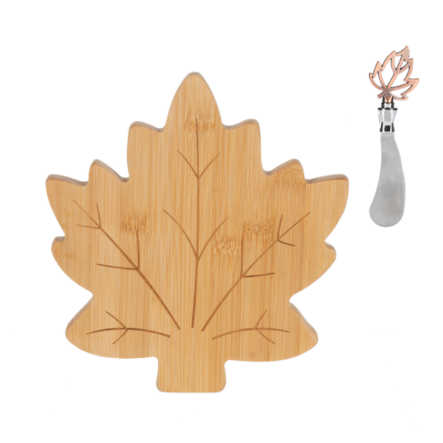 ER79162 Maple Leaf Cheese Board w/Spreader