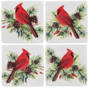 CX186712 Coaster Set of 4-Cardinals