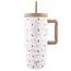 Grosche ASPEN-Insulated 32oz. tumbler w/Straw & Handle-Cherries & Bows