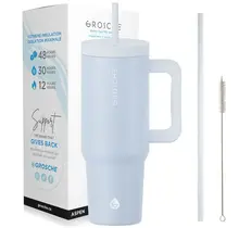 ASPEN -Insulated 40oz Tumbler w/Straw & Handle-Slate Blue