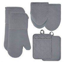 MTT-GY Oven Mitts and Potholder Set-Grey