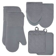 MTT-GY Oven Mitts and Potholder Set-Grey