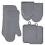 Texstyles MTT-GY Oven Mitts and Potholder Set-Grey