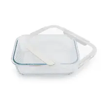 MB25040 Fluted Glass Container w/Cool lock lid 400ml-Pack of 3