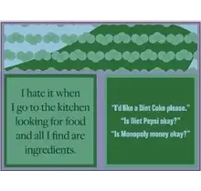 366-7114 Cocktail Napkin "Diet Coke/Looking For Food"