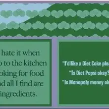 366-7114 Cocktail Napkin "Diet Coke/Looking For Food"