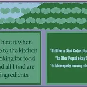 366-7114 Cocktail Napkin "Diet Coke/Looking For Food"