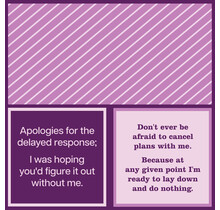 366-7129 Cocktail Napkin: Delayed Response/Cancel Plans