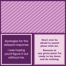 366-7129 Cocktail Napkin: Delayed Response/Cancel Plans