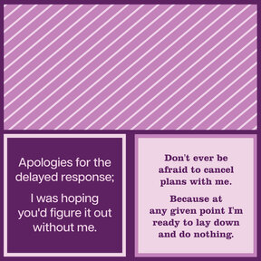 366-7129 Cocktail Napkin: Delayed Response/Cancel Plans