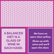 366-7132 Cocktail Napkin- Balanced Diet/Open Door Policy