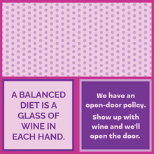 366-7132 Cocktail Napkin- Balanced Diet/Open Door Policy