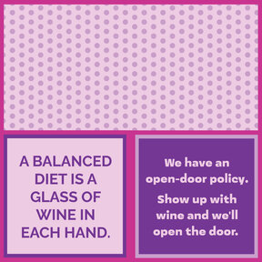 366-7132 Cocktail Napkin- Balanced Diet/Open Door Policy