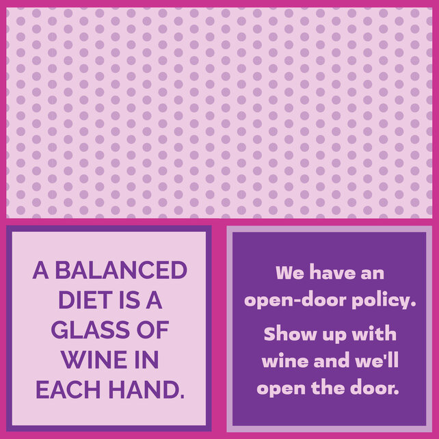 366-7132 Cocktail Napkin- Balanced Diet/Open Door Policy