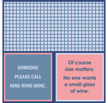 366-7133 Cocktail Napkin-Please Call Wine/Size Matters