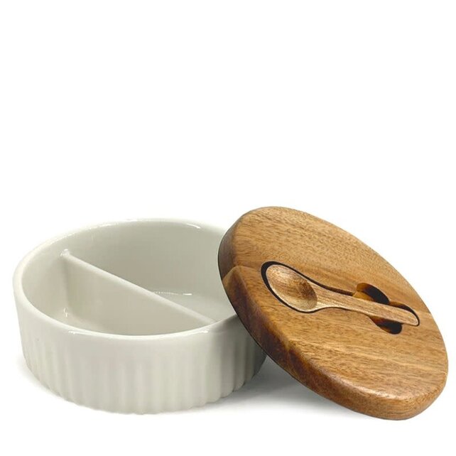 9250528 Divided Salt Keeper w/Spoon