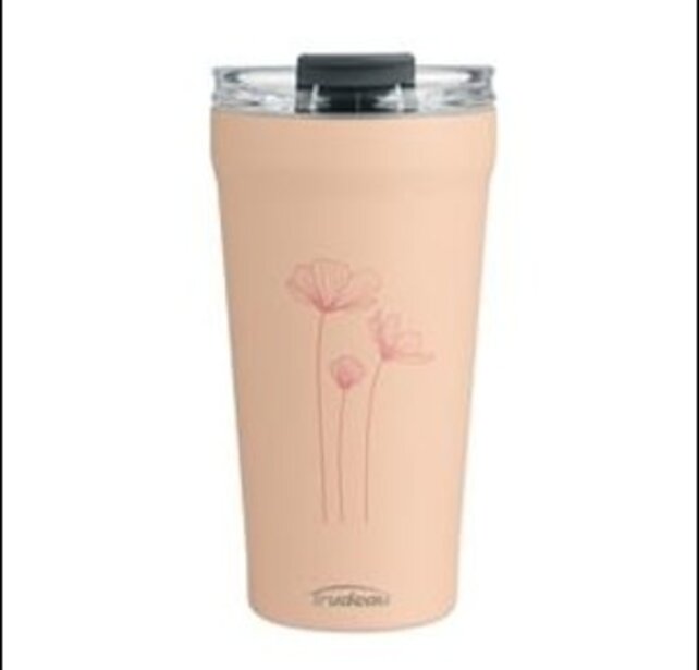 04722204 S/S Vacuum Tumbler-Pink Flowers-16oz