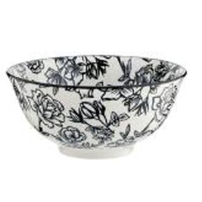 07720703 Pad Print Bowl 6" Black & White Roses